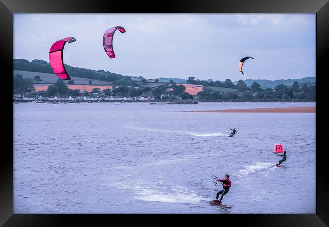 Kite surfers. Framed Print by Bill Allsopp