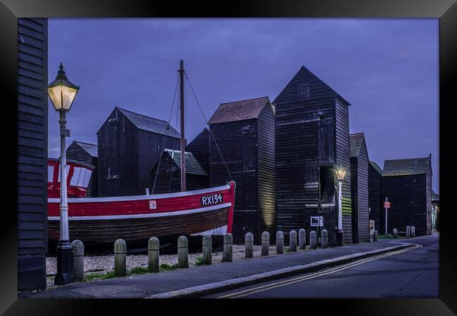 Twilight at the net shops. Framed Print by Bill Allsopp