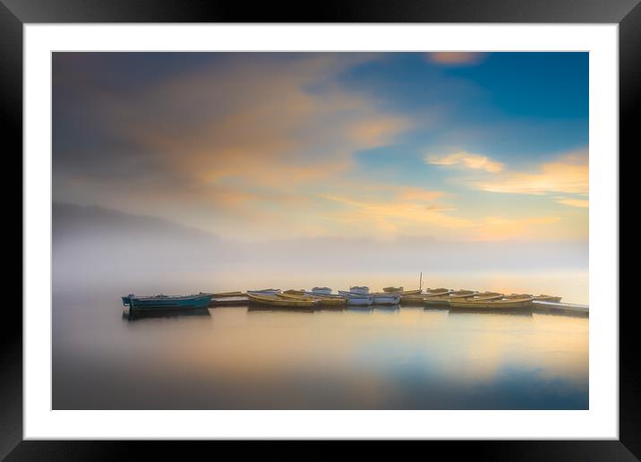 Dawn at the reservoir. Framed Mounted Print by Bill Allsopp