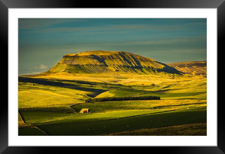 Barn below Pen-y-Ghent. Framed Mounted Print by Bill Allsopp