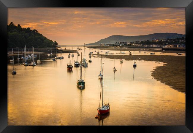 The Conwy estuary at sunset. Framed Print by Bill Allsopp