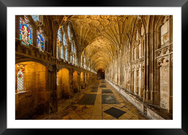 Gloucester Cathedral Cloisters. Framed Mounted Print by Bill Allsopp