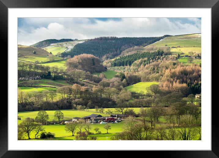 View of fields near Hathersage. Framed Mounted Print by Bill Allsopp