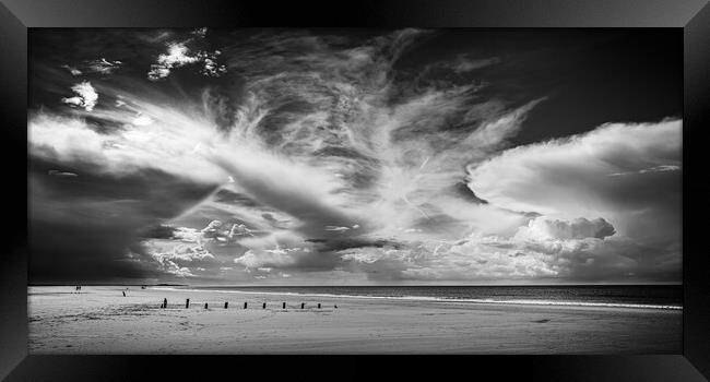 Brancaster Beach mono. Framed Print by Bill Allsopp