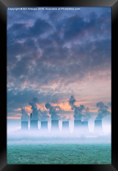 Steam rising from the cooling towers at Ratcliffe  Framed Print by Bill Allsopp
