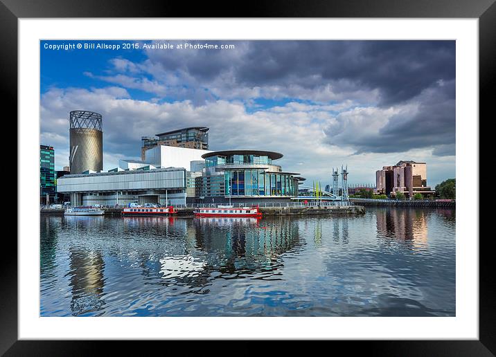  Salford Quays theatre and The Lowry. Framed Mounted Print by Bill Allsopp