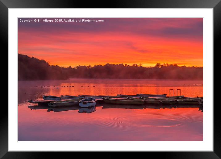 Sunrise at Thornton reservoir in Leicestershire. Framed Mounted Print by Bill Allsopp