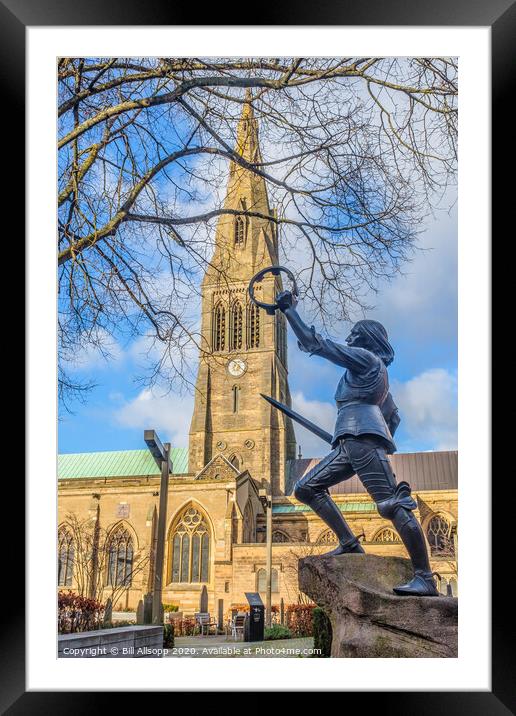 Statue of King Richard lll outside Leicester Cathedral. Framed Mounted Print by Bill Allsopp