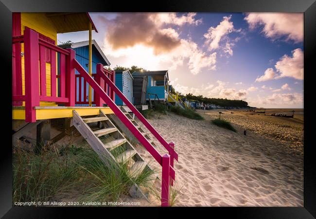 Beach huts Framed Print by Bill Allsopp