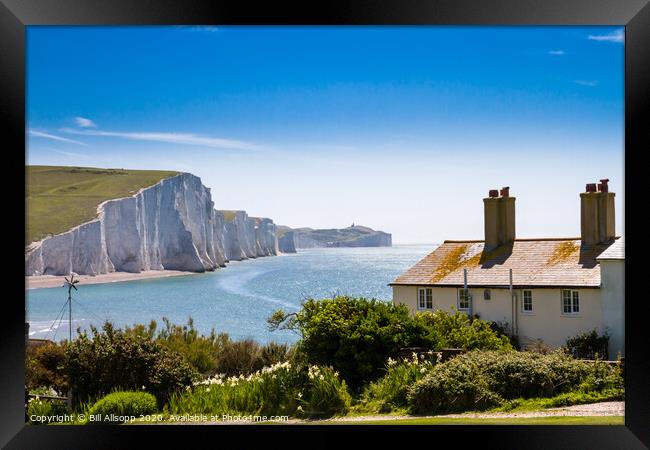 The Seven Sisters and Coastguard Cottages Framed Print by Bill Allsopp