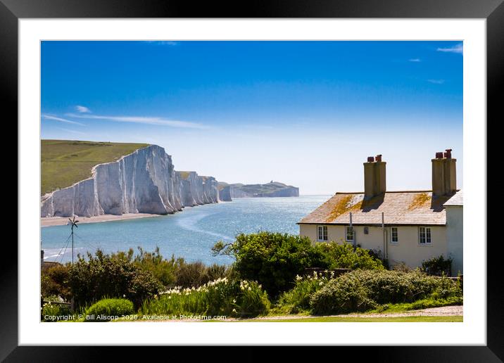 The Seven Sisters and Coastguard Cottages Framed Mounted Print by Bill Allsopp