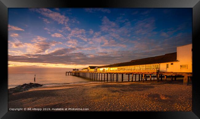 Southwold pier at sunrise. Framed Print by Bill Allsopp