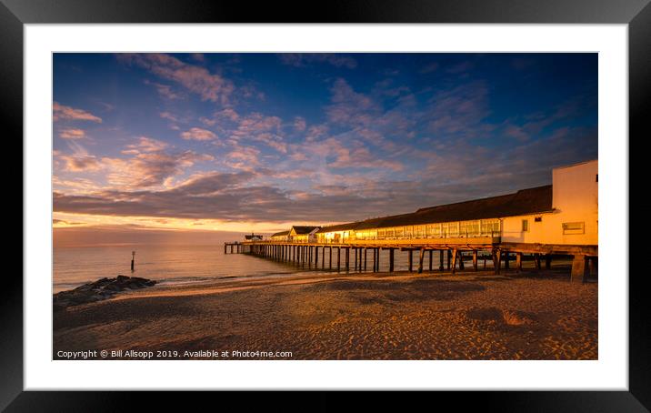 Southwold pier at sunrise. Framed Mounted Print by Bill Allsopp