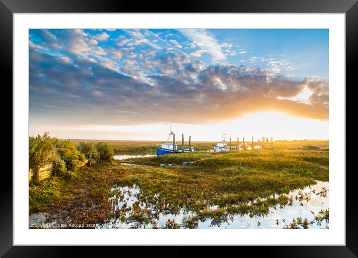Sunrise over the marshes. Framed Mounted Print by Bill Allsopp