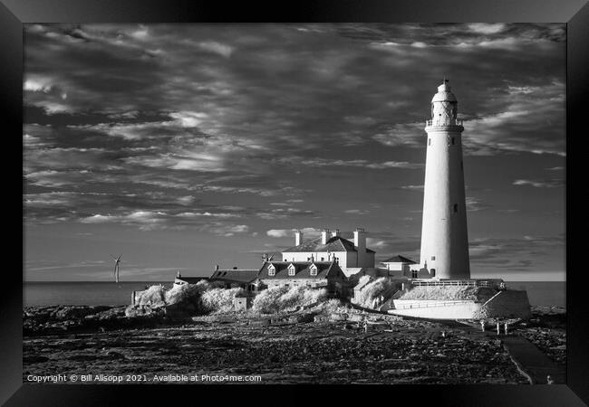 St. Mary's Lighthouse. Framed Print by Bill Allsopp