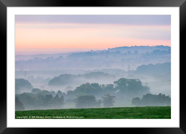 Mist in the valley. Framed Mounted Print by Bill Allsopp
