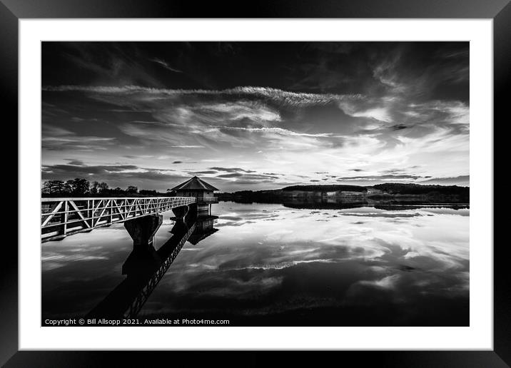 Cropston reservoir - last light. Framed Mounted Print by Bill Allsopp