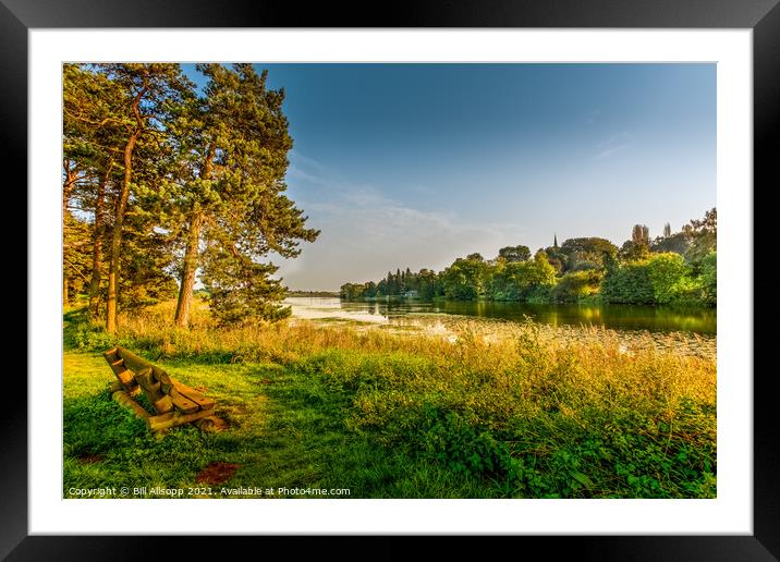 View across Thornton reservoir. Framed Mounted Print by Bill Allsopp