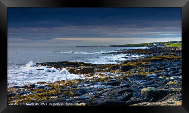 The rocky Northumberland coast. Framed Print by Bill Allsopp
