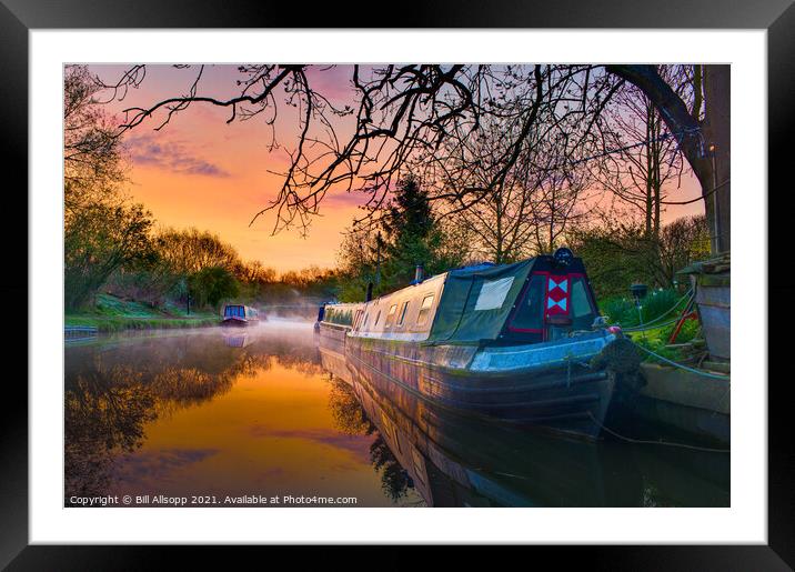 Canal dawn. Framed Mounted Print by Bill Allsopp