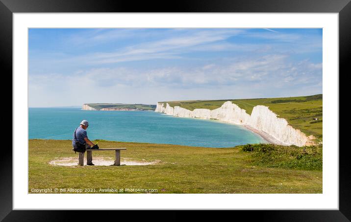 The Seven Sisters and Shoreham Head. Framed Mounted Print by Bill Allsopp