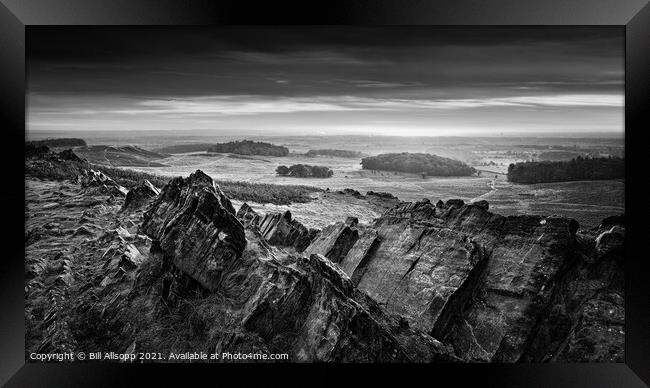 Rocky outcrop. Framed Print by Bill Allsopp