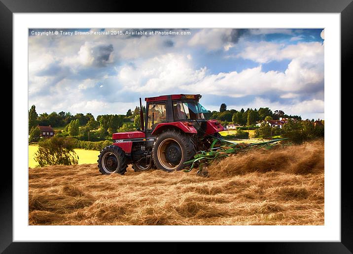 Cutting Hay Framed Mounted Print by Tracy Brown-Percival