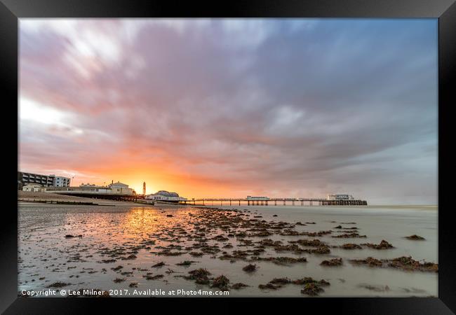 Worthing Pier Sunrise  Framed Print by Lee Milner