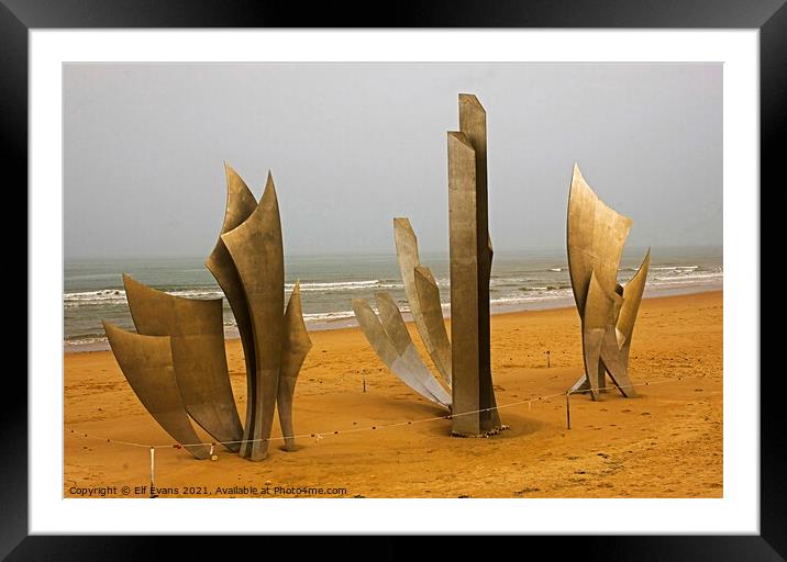 Omaha Beach Sculpture  Framed Mounted Print by Elf Evans