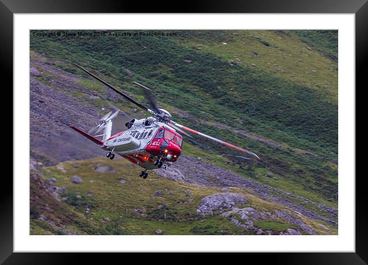  Sikorsky S92 Coastguard Helicopter Framed Mounted Print by Steve Morris
