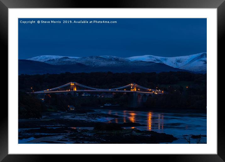 Menai Bridge Framed Mounted Print by Steve Morris