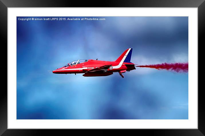 Red Arrow fly past close up Framed Mounted Print by Simon Bratt LRPS