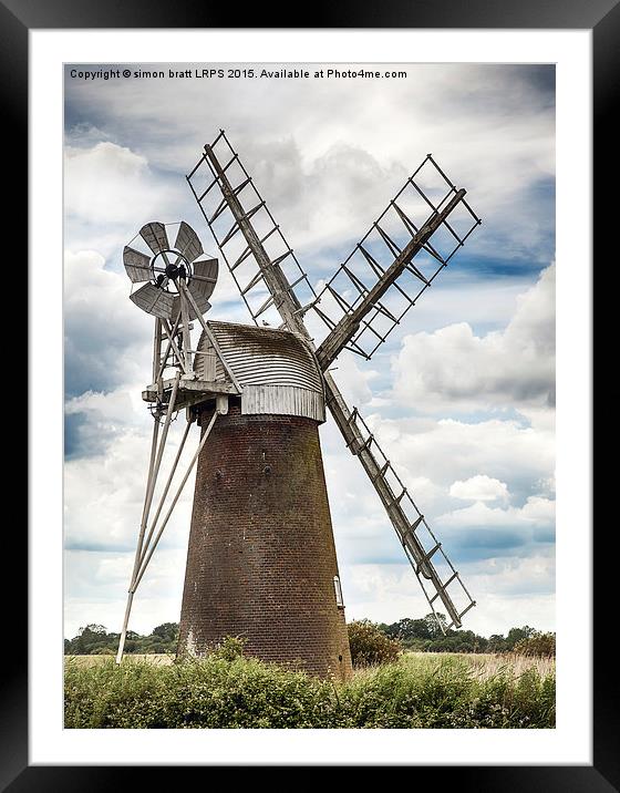 Windmill in Norfolk UK Framed Mounted Print by Simon Bratt LRPS