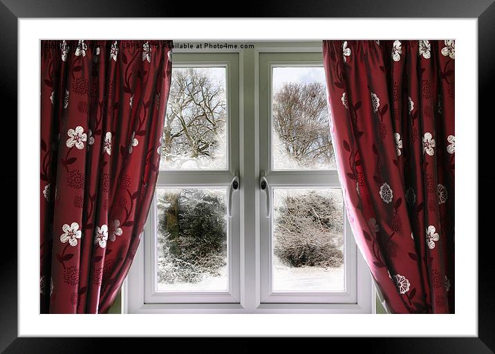 Winter view from a window Framed Mounted Print by Simon Bratt LRPS