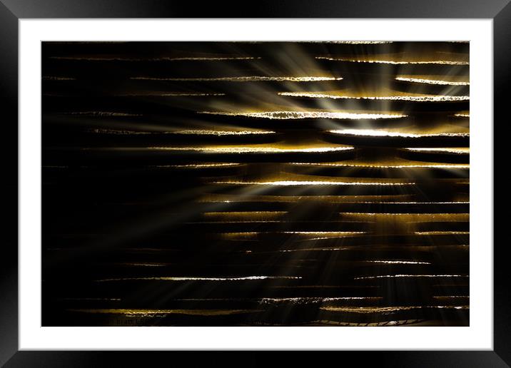 Shining light through slats Framed Mounted Print by Simon Bratt LRPS