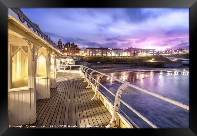 Cromer Pier Victorian Shelters Framed Print by Simon Bratt LRPS