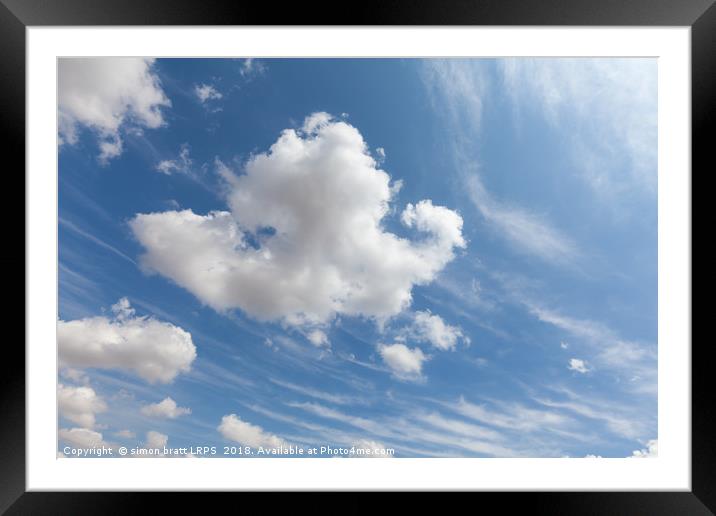 Beautiful white clouds and blue sky 0102 Framed Mounted Print by Simon Bratt LRPS
