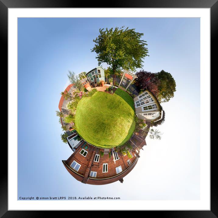 Mini planet concept home and garden  Framed Mounted Print by Simon Bratt LRPS