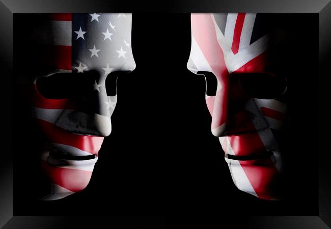 USA and GB head to head flag faces Framed Print by Simon Bratt LRPS