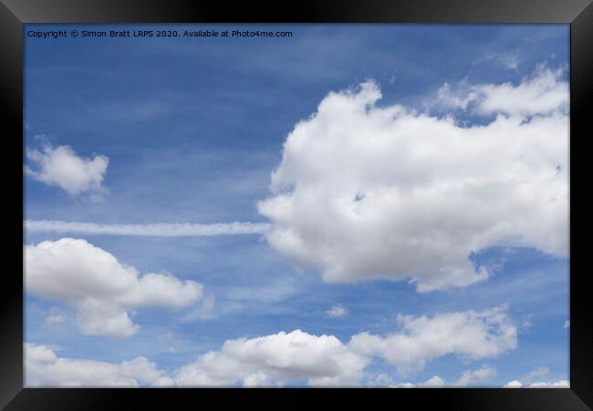 Cloud shaped like a fish on a line Framed Print by Simon Bratt LRPS