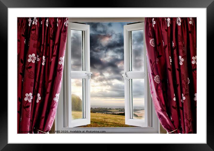 Open window onto landscape view Framed Mounted Print by Simon Bratt LRPS