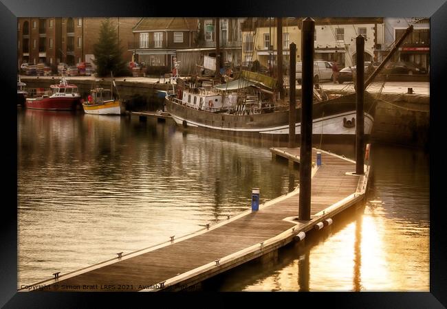 Wells Next The Sea in Norfolk England fishing harb Framed Print by Simon Bratt LRPS