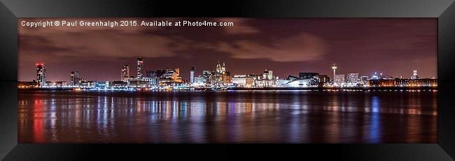   Liverpool night skyline Framed Print by Paul Greenhalgh