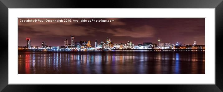   Liverpool night skyline Framed Mounted Print by Paul Greenhalgh