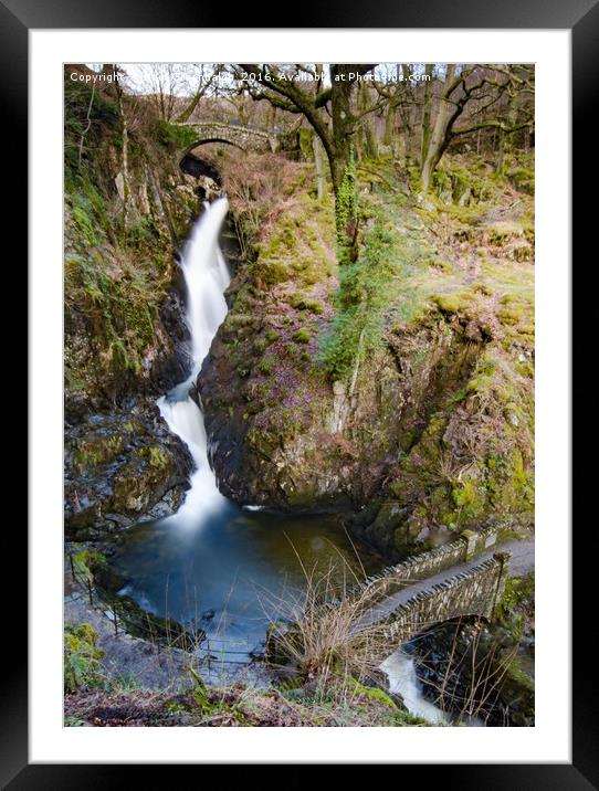 Aria Force Waterfall, Lake District Framed Mounted Print by Paul Greenhalgh