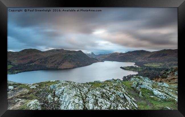 Yew Crag overlooking Ullswater Framed Print by Paul Greenhalgh
