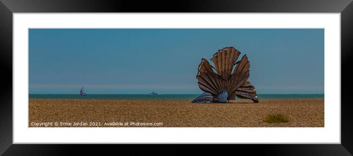 The Scallop at Aldeburgh Beach Framed Mounted Print by Ernie Jordan