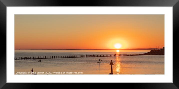 Sunset Paddle Framed Mounted Print by Ernie Jordan