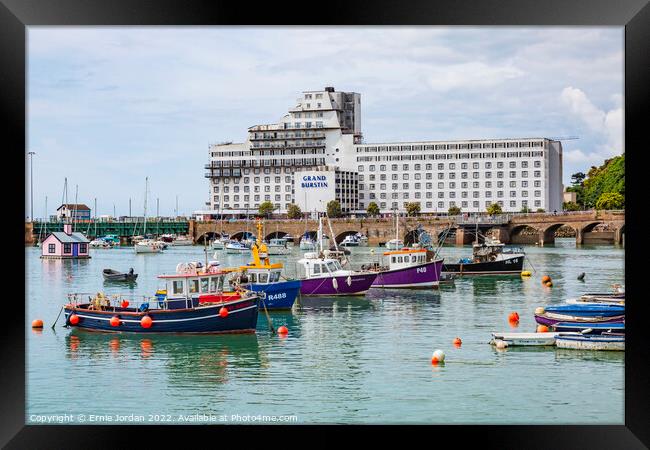 Folkestone Harbour Hotel Framed Print by Ernie Jordan