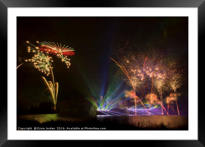 Fireworks 2014 at Leeds Castle. 1 of 5 Framed Mounted Print by Ernie Jordan